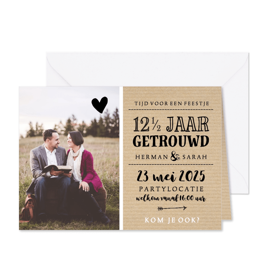 Jubileum - 12,5 jaar getrouwd met naam - Kaartimpressie