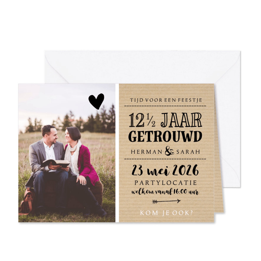 Jubileum - 12,5 jaar getrouwd met naam - Kaartimpressie