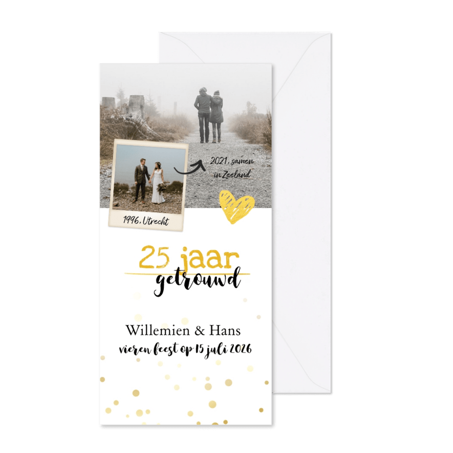 Jubileum - 25 jaar samen foto langwerpig - Kaartimpressie