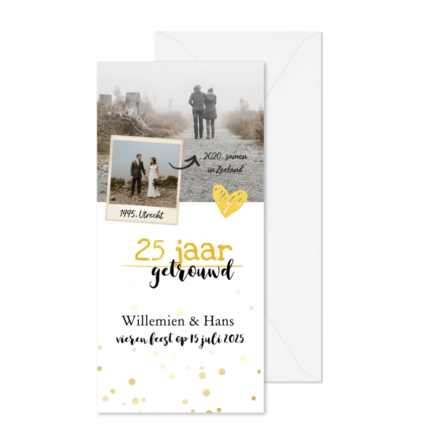 Jubileum - 25 jaar samen foto langwerpig - Kaartimpressie