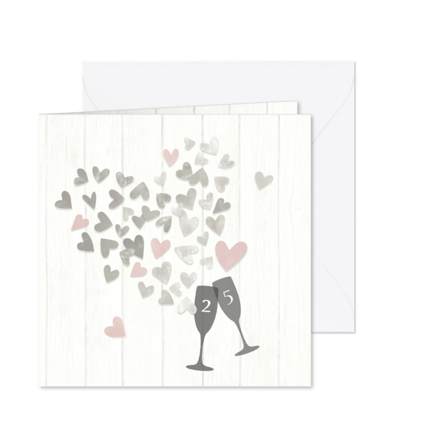 Jubileum 25 zilveren hartjes - Kaartimpressie