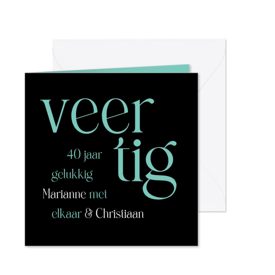 jubileum 40 jaar typografisch - Kaartimpressie