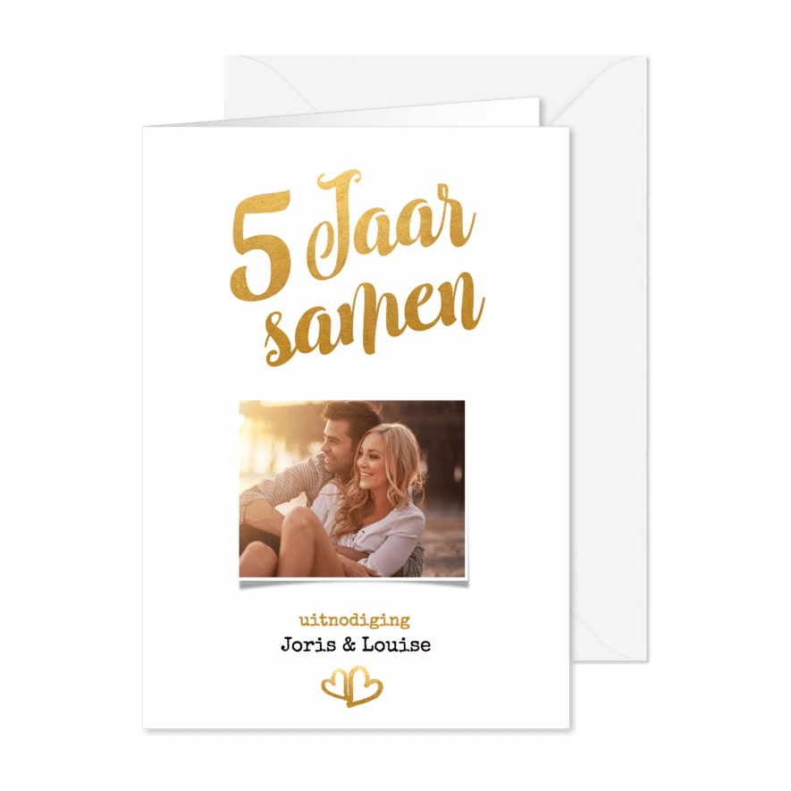 Jubileum 5 jaar samen goud - BK - Kaartimpressie