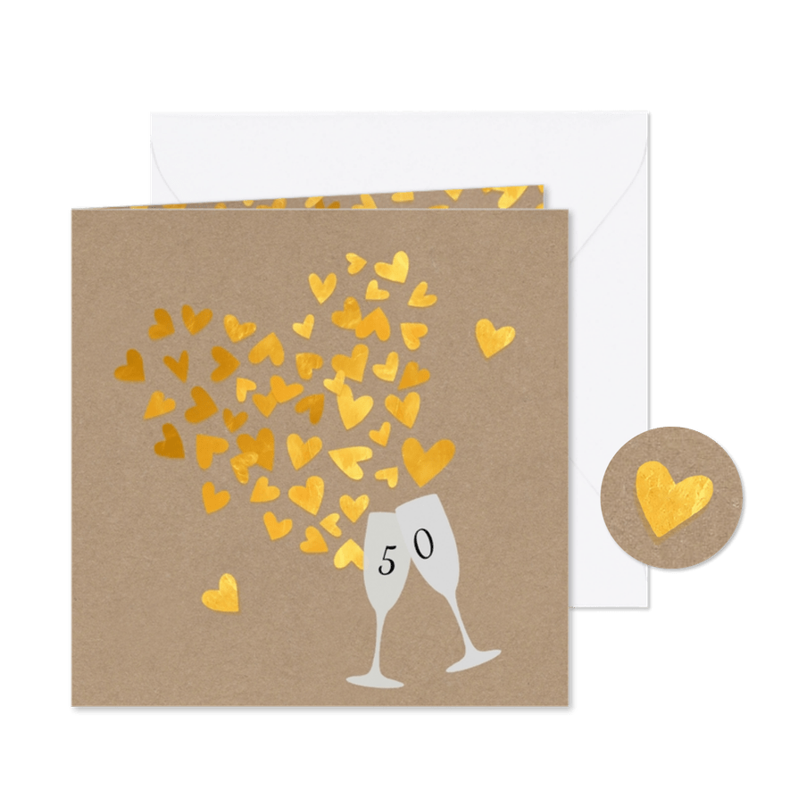 Jubileum 50 gouden hartjes - Kaartimpressie
