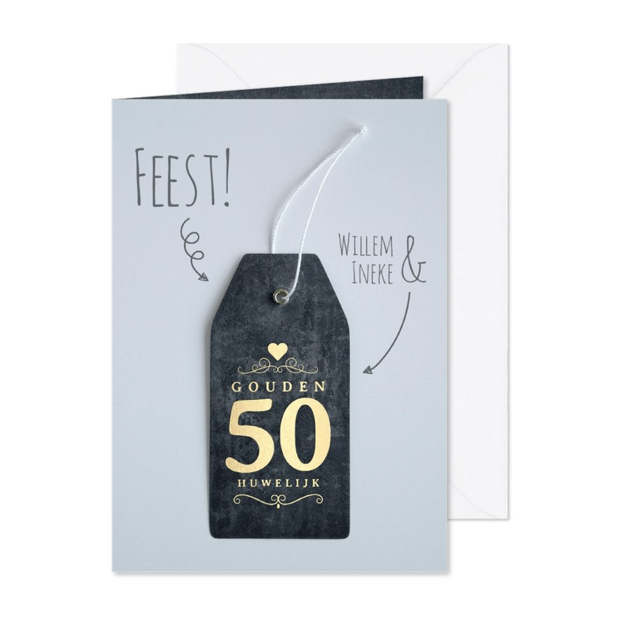 Jubileum 50 jaar huwelijk label - Kaartimpressie