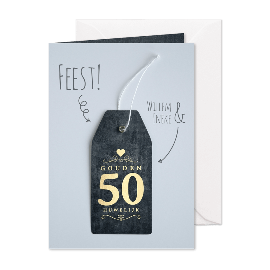 Jubileum 50 jaar huwelijk label - Kaartimpressie