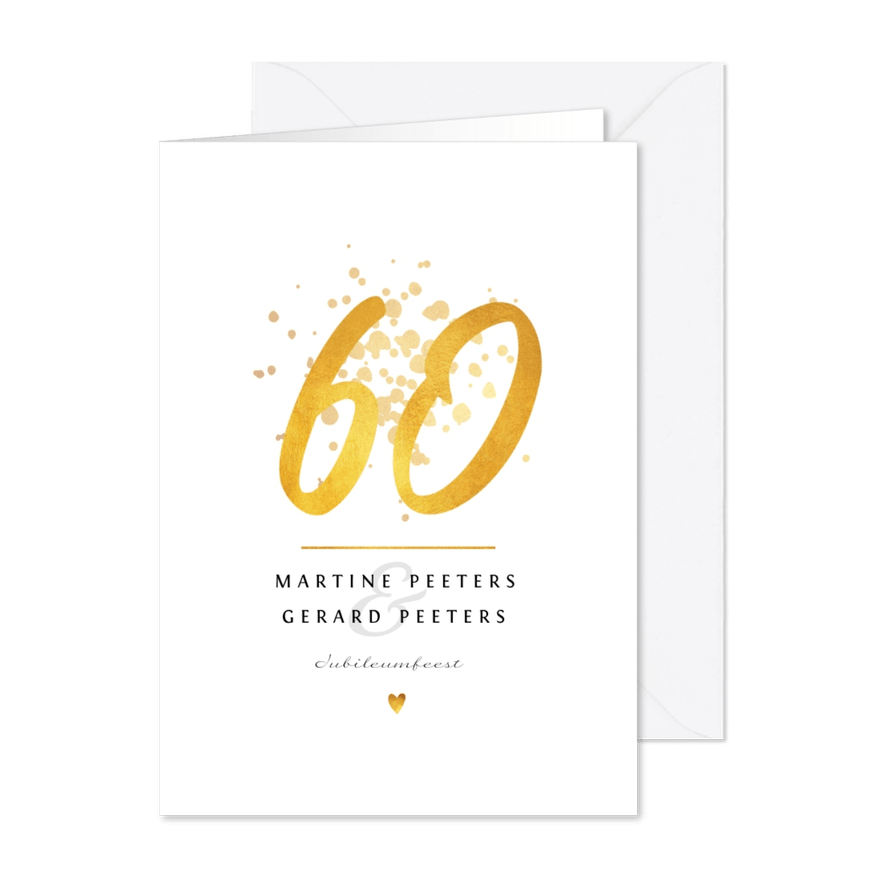 Jubileum 60 jaar stijlvol en klassiek met goud - Kaartimpressie