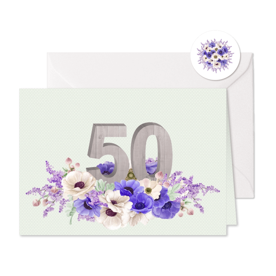 Jubileum anemonen 50 jaar - Kaartimpressie