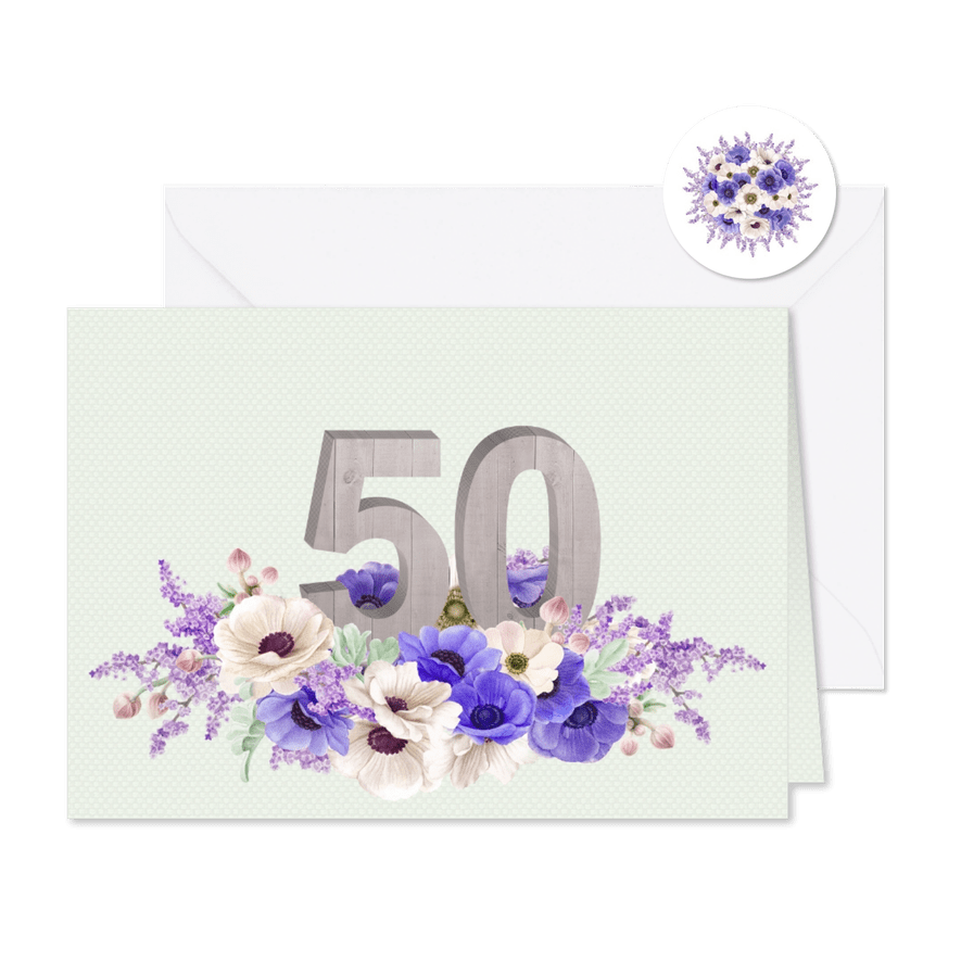 Jubileum anemonen 50 jaar - Kaartimpressie
