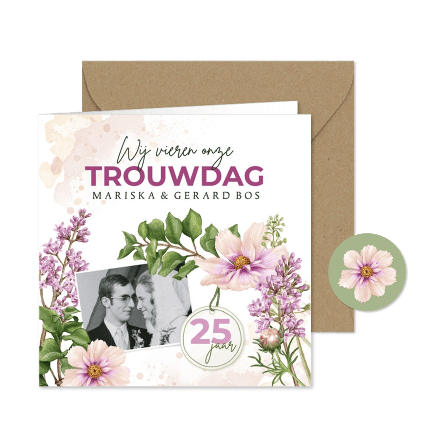 Jubileum bloemen cosmea sering aanpasbaar - Kaartimpressie