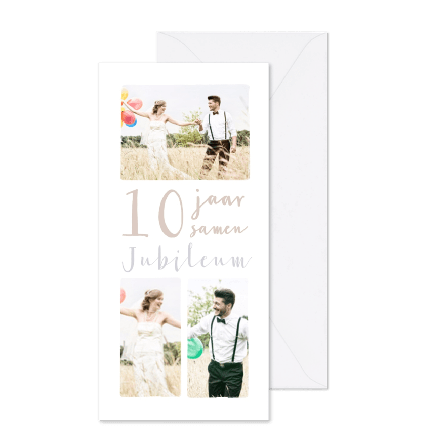 Jubileum collage 10 jaar 3 foto's - Kaartimpressie