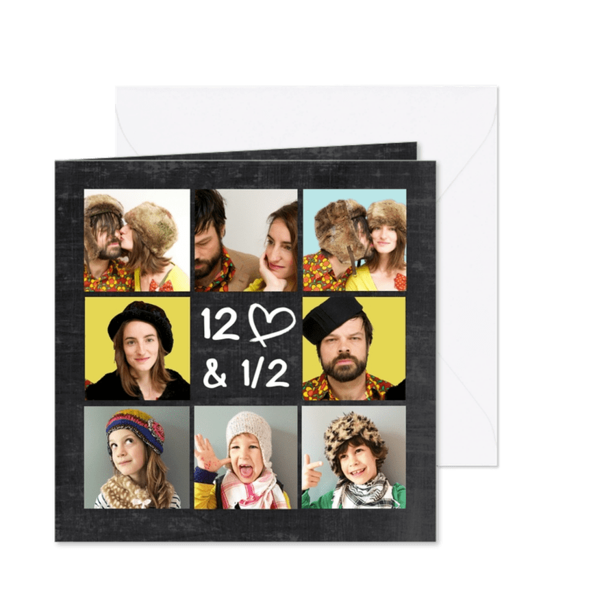 Jubileum collage kaart foto's - Kaartimpressie