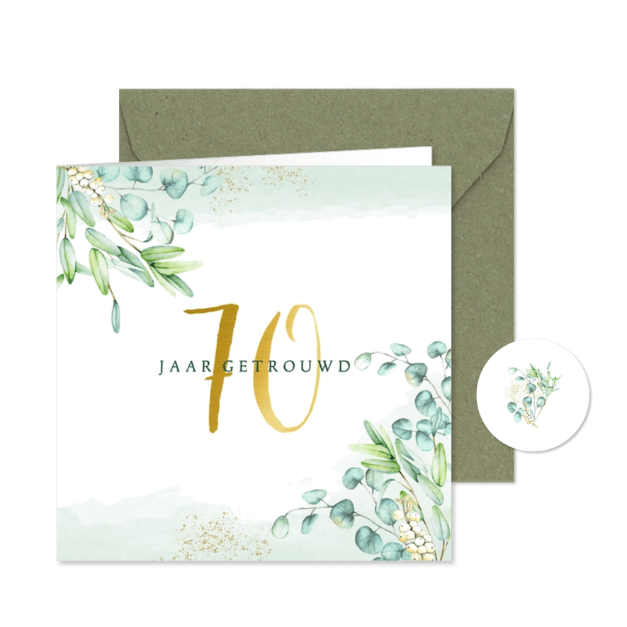 Jubileum eucalyptus goud - Kaartimpressie