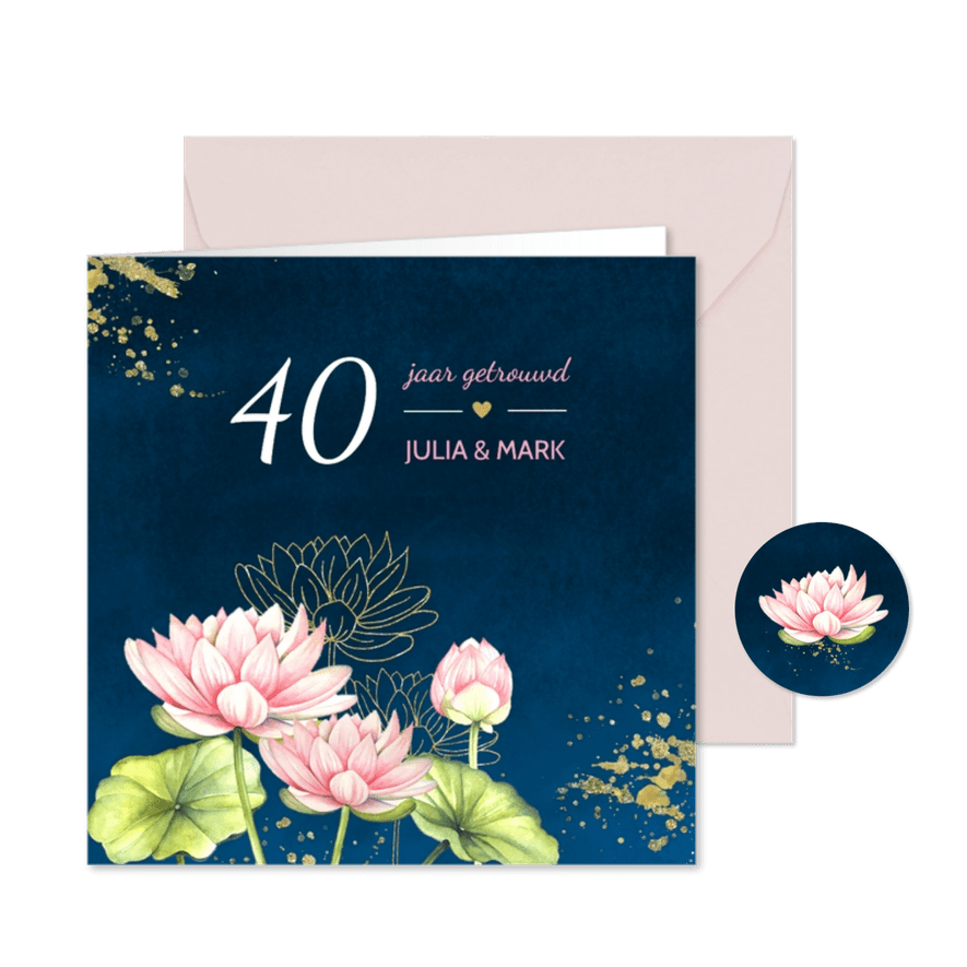 Jubileum lotusbloemen - Kaartimpressie