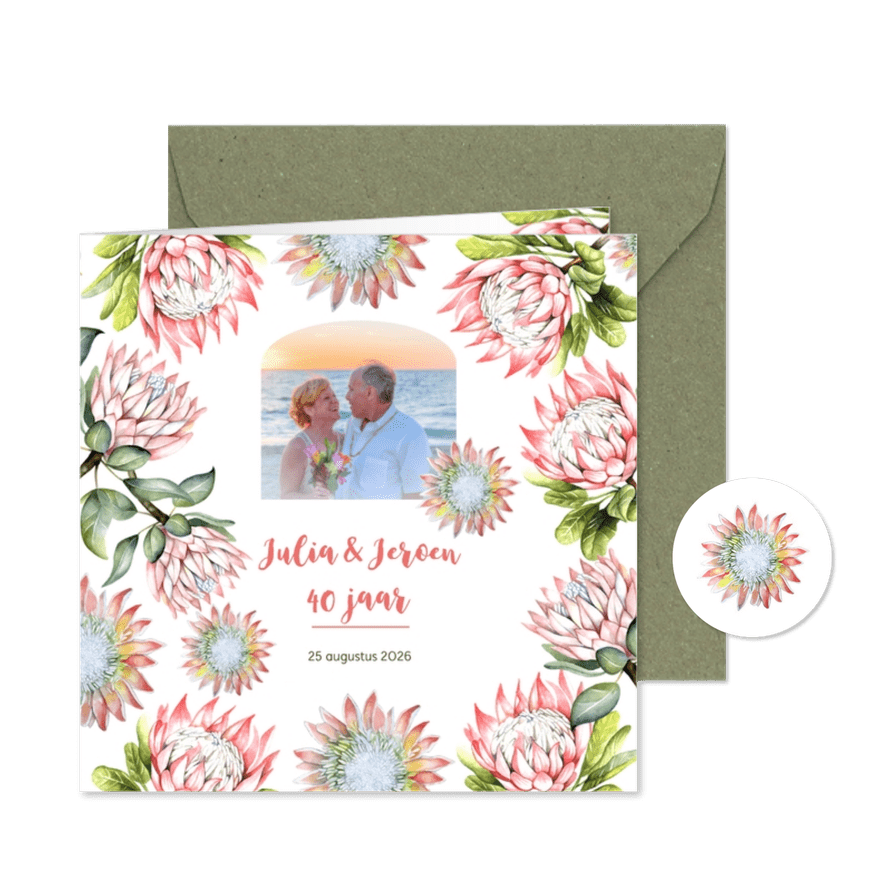 Jubileum protea tropisch - Kaartimpressie