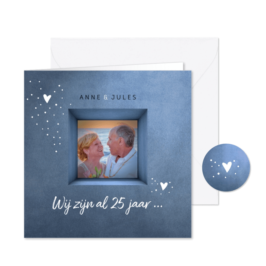 Jubileum uitnodiging 25 jaar gelukkig met elkaar - Kaartimpressie