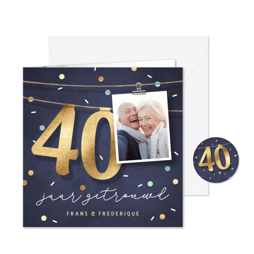 Jubileum uitnodiging 40 jaar vrolijk koort cijfers - Kaartimpressie