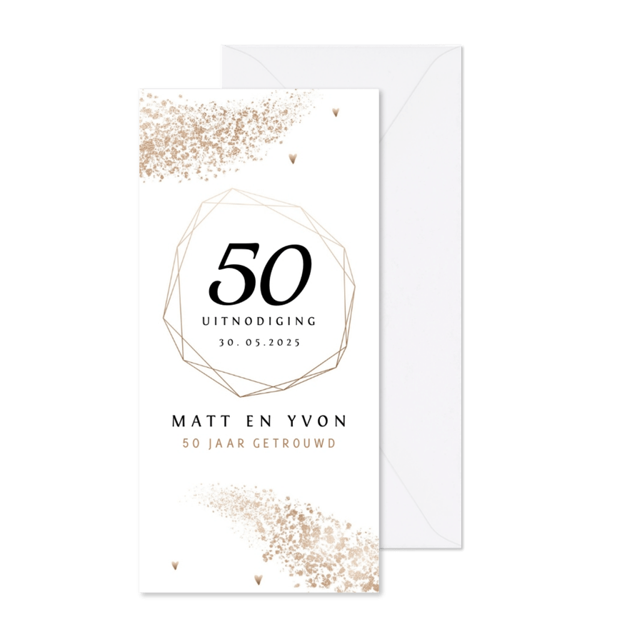 Jubileum vijftig glitterpoeder - Kaartimpressie