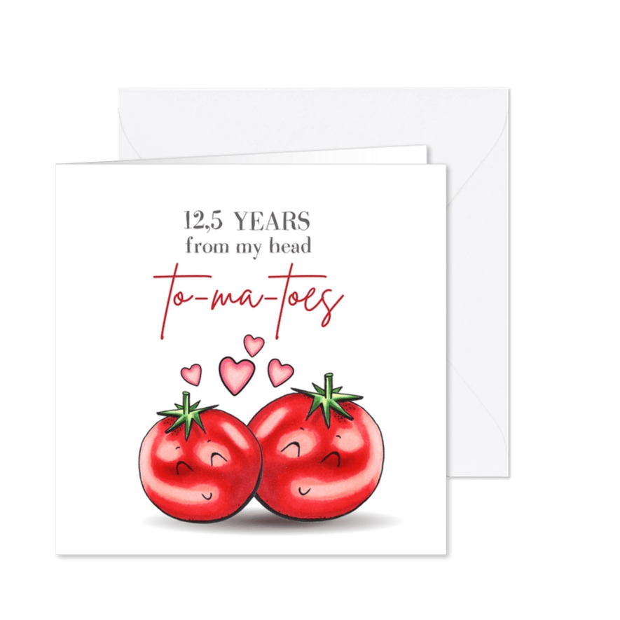 Jubileumkaart 12,5 jaar from my head to my toes - Kaartimpressie