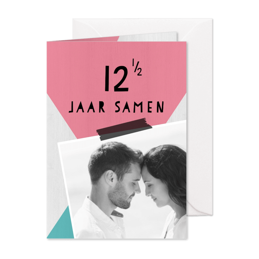 Jubileumkaart 12,5 jaar samen geometrisch - DH - Kaartimpressie