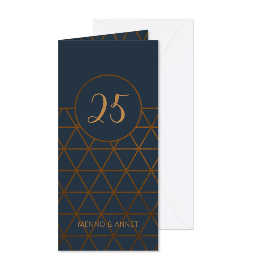 Jubileumkaart 25 jaar geometrisch patroon - Kaartimpressie