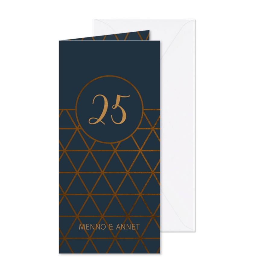 Jubileumkaart 25 jaar geometrisch patroon - Kaartimpressie