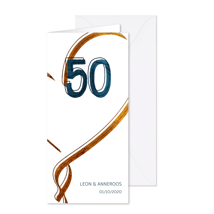 Jubileumkaart 50 jaar met hart - Kaartimpressie