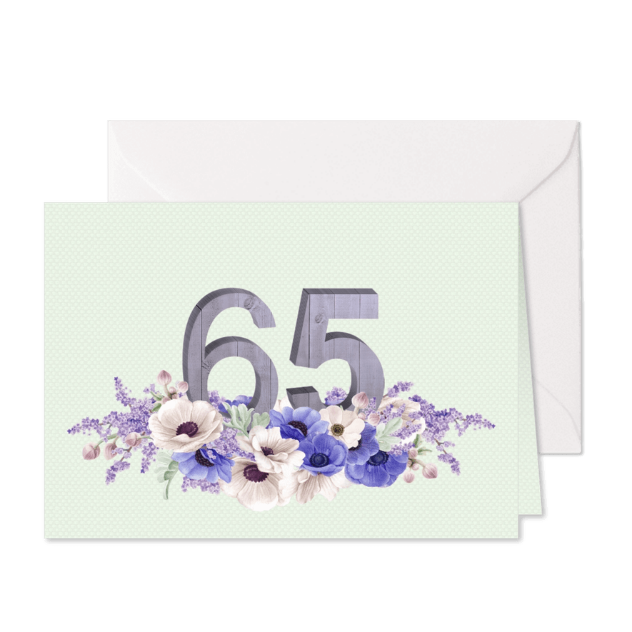 Jubileumkaart anemonen 65 jaar - Kaartimpressie
