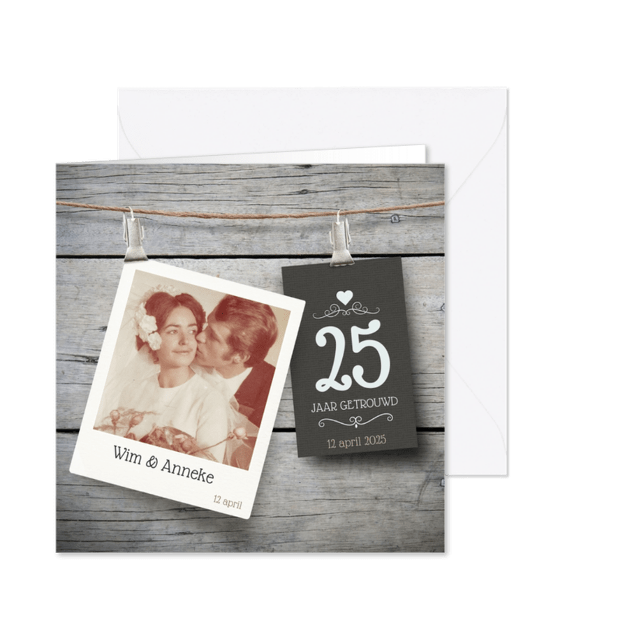 Jubileumkaart jaar getrouwd - Kaartimpressie