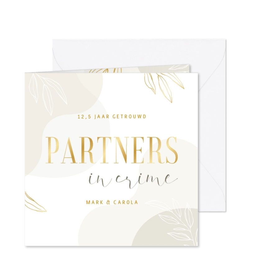 Jubileumkaart partners in crime - Kaartimpressie