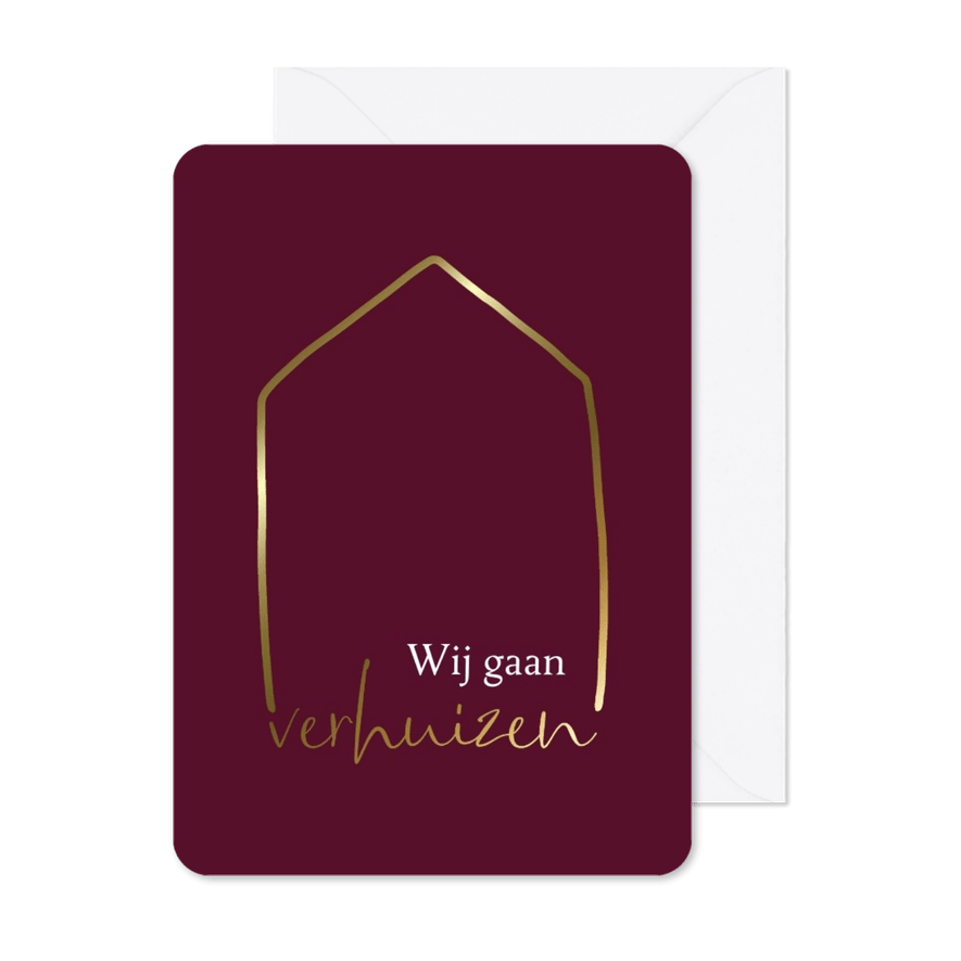 Kaart Ik ga verhuizen/wij gaan verhuizen, aanpasbare kleur - Kaartimpressie