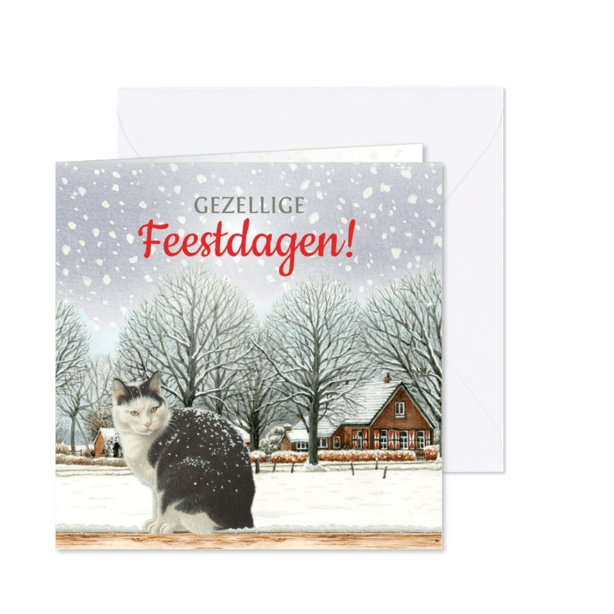 Kaart met een winters tafereel  - Kaartimpressie