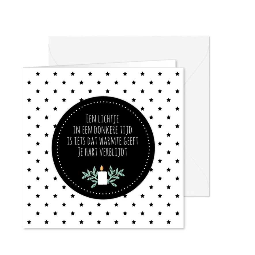 Kaartje "Sterkte met kerst" - WW - Kaartimpressie