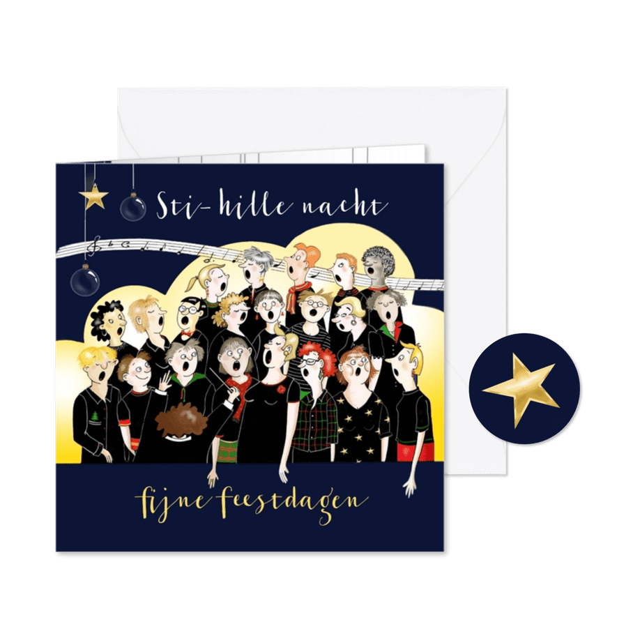 Kerst - dameskoor zingt stille nacht - Kaartimpressie