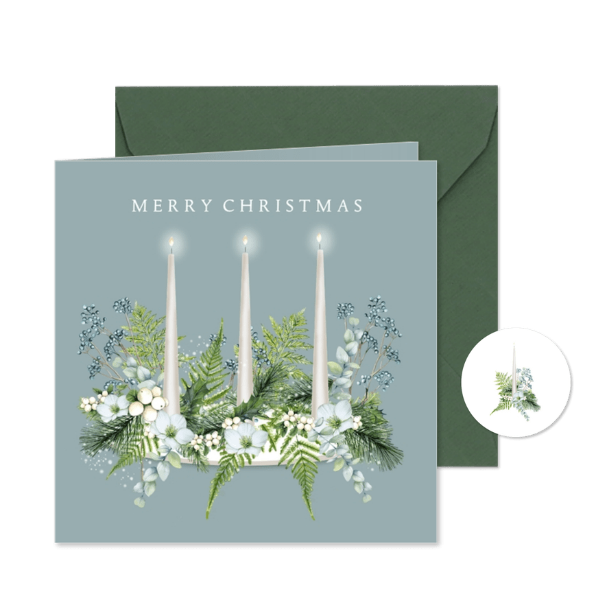 Kerst kaarsen kersttakken - Kaartimpressie