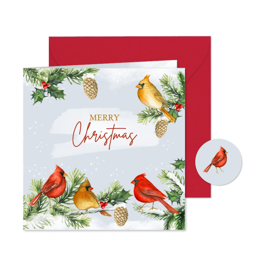 Kerst kardinaalvogeltjes - Kaartimpressie