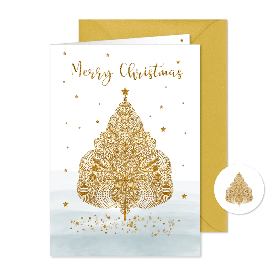 Kerst kerstboom glitter - Kaartimpressie