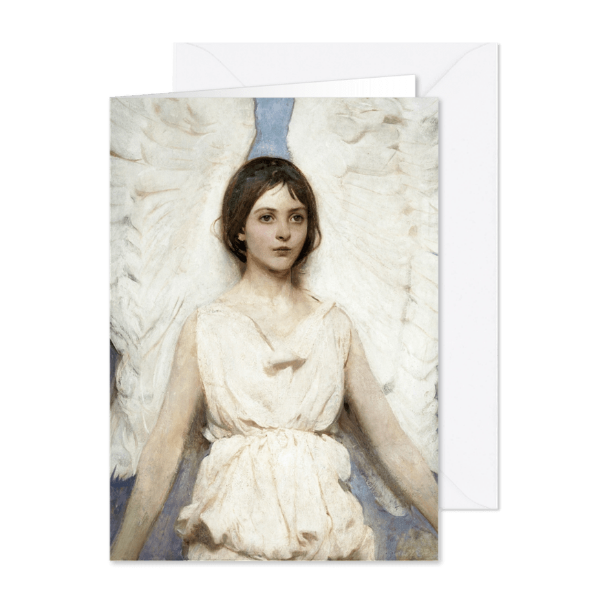 kerst-kunstkaart van Abbott Handerson-Thayer. Engel - Kaartimpressie