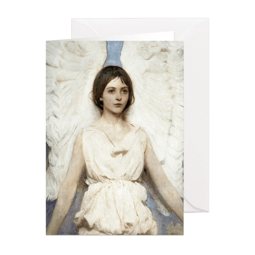 kerst-kunstkaart van Abbott Handerson-Thayer. Engel - Kaartimpressie