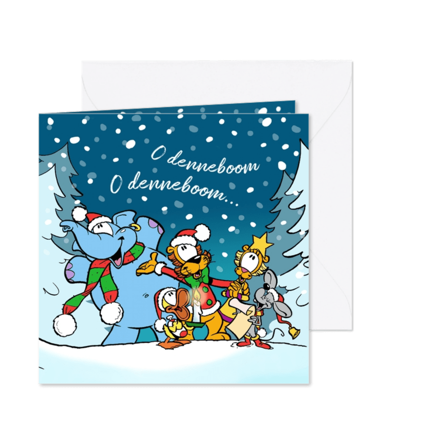 Kerst Loeki met koor - Kaartimpressie