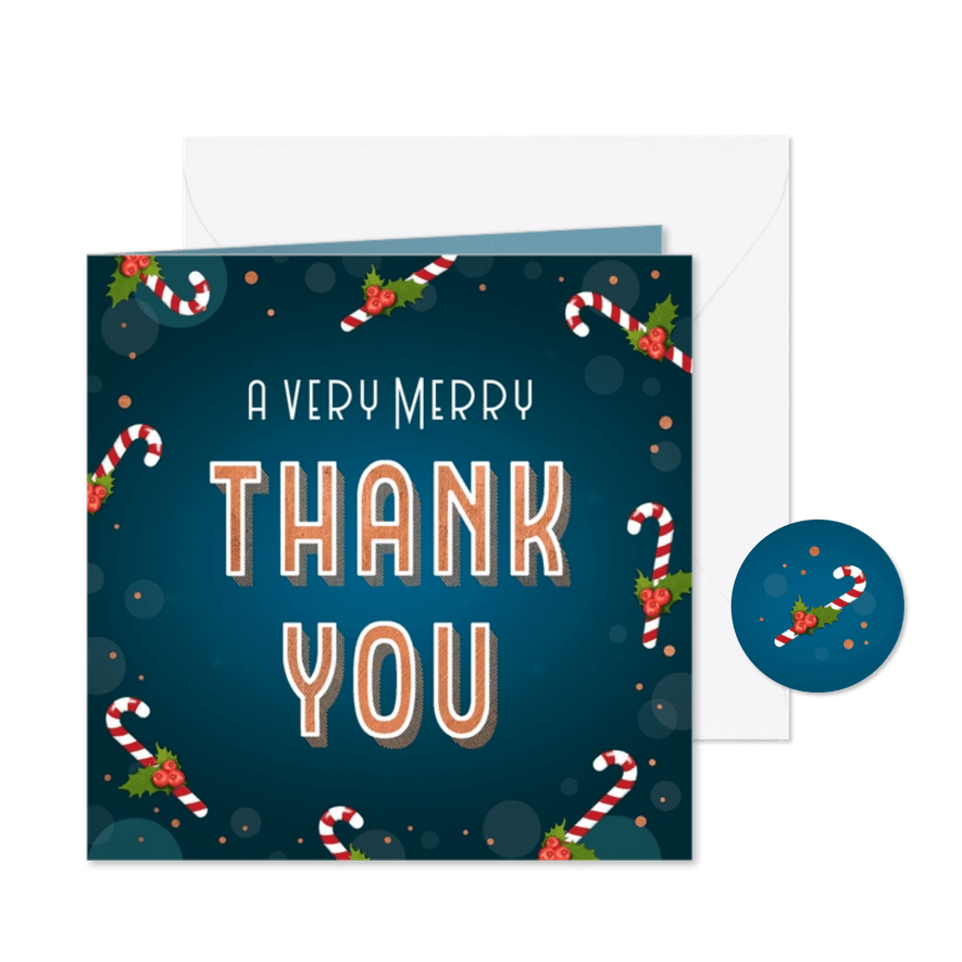 Kerst - merry thank you bedankkaart - Kaartimpressie