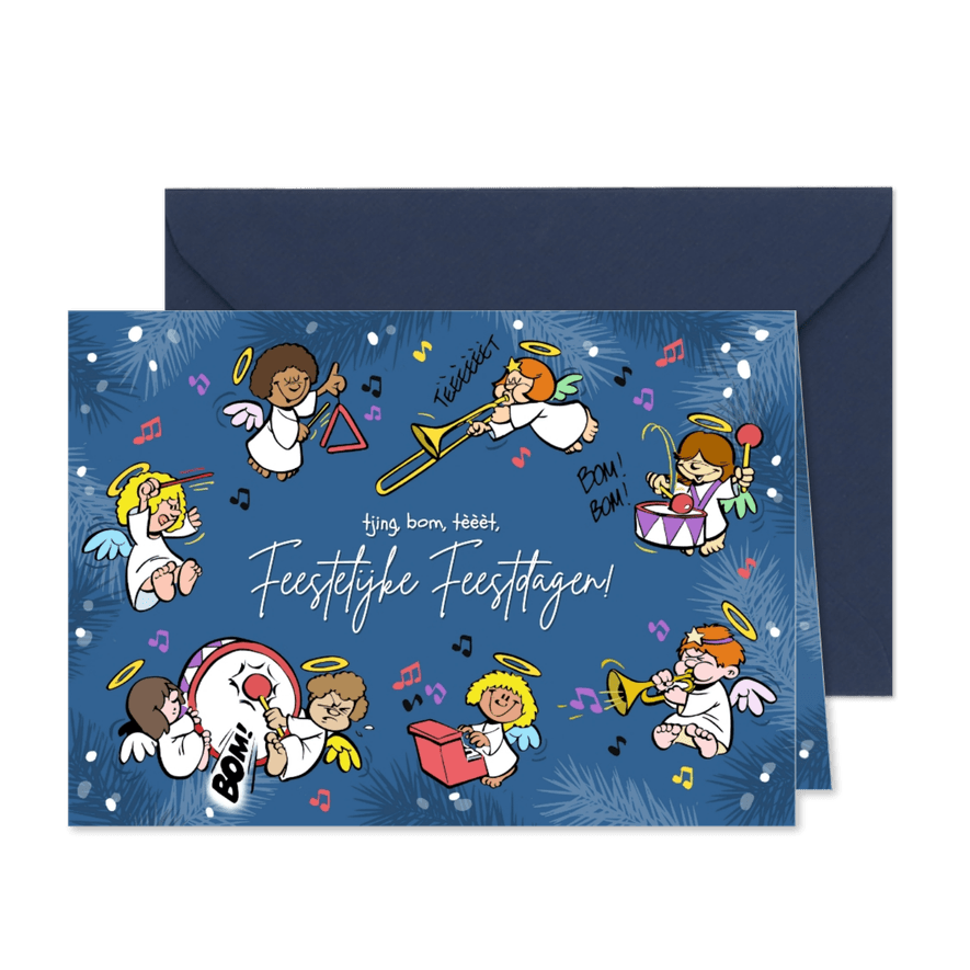 Kerst muzikale engeltjes  - Kaartimpressie