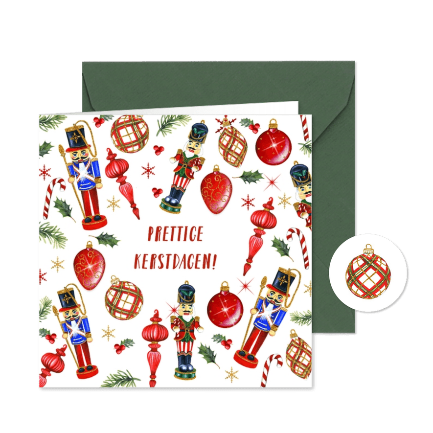 Kerst notenkrakers kerstballen - Kaartimpressie