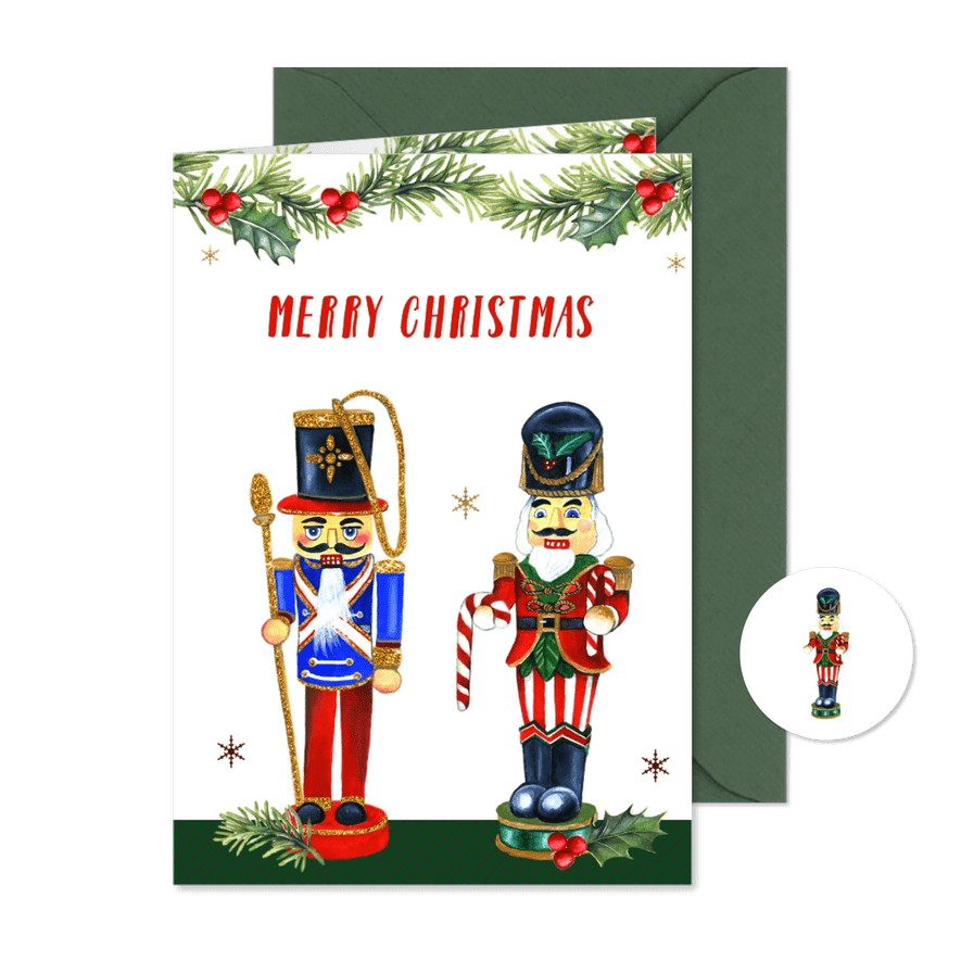 Kerst notenkrakers takjes - Kaartimpressie