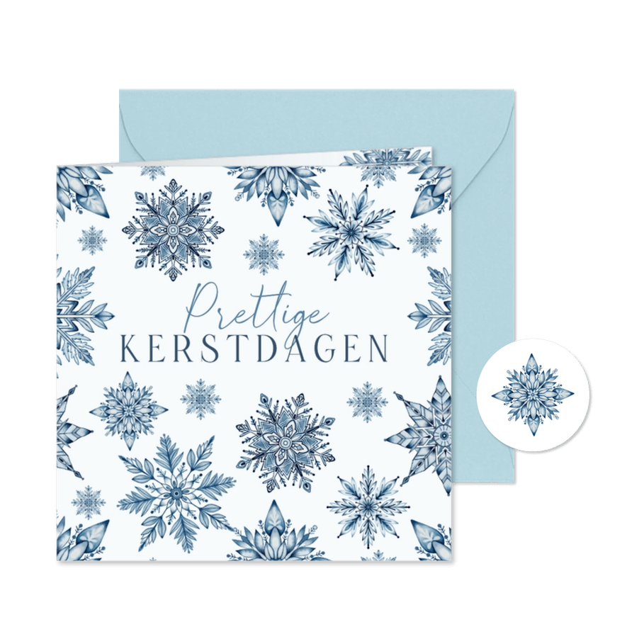 Kerst sneeuwkristallen  - Kaartimpressie