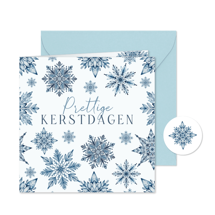 Kerst sneeuwkristallen - Kaartimpressie