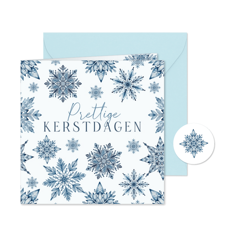 Kerst sneeuwkristallen  - Kaartimpressie