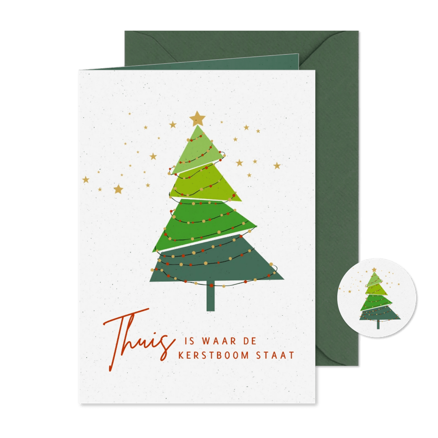 Kerst verhuizing thuis is waar de kerstboom staat - Kaartimpressie