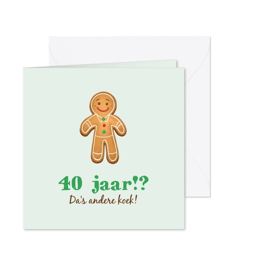 Kerst verjaardagskaart gingerbread man humor gefeliciteerd - Kaartimpressie