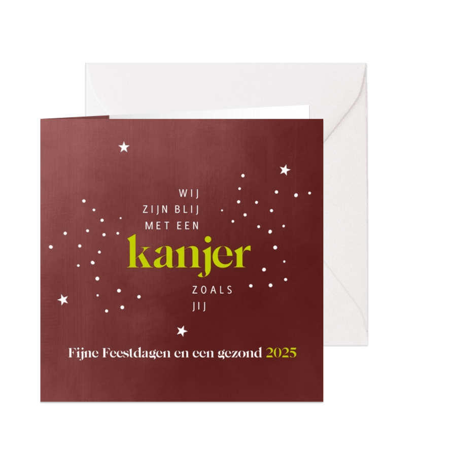 Kerst zakelijk Wij zijn blij met een kanjer zoals jij - Kaartimpressie